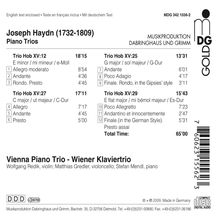 Joseph Haydn (1732-1809): Klaviertrios H15 Nr.12,25,27,29, CD
