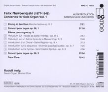 Felix Nowowiejski (1877-1946): Konzerte op.56 Nr.1 &amp; 2 für Orgel, CD