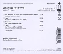 John Cage (1912-1992): Werke für Violine &amp; Klavier, CD