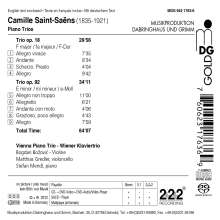 Camille Saint-Saens (1835-1921): Klaviertrios Nr.1 &amp; 2 (opp.18 &amp; 92), Super Audio CD