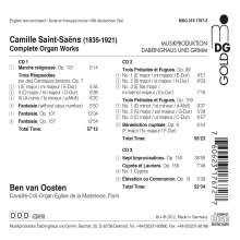 Camille Saint-Saens (1835-1921): Sämtliche Orgelwerke, 3 CDs