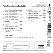 Felix Mendelssohn Bartholdy (1809-1847): Orgelwerke, Super Audio CD