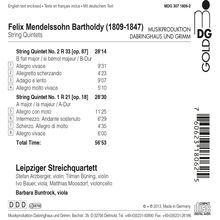 Felix Mendelssohn Bartholdy (1809-1847): Streichquintette Nr.1 &amp; 2, CD