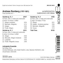 Andreas Romberg (1767-1821): Flötenquintette Vol.1, CD