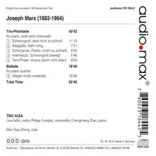 Joseph Marx (1882-1964): Trio-Phantasie für Violine, Cello &amp; Klavier, CD