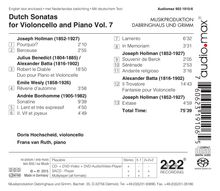 Doris Hochscheid - Dutch Sonatas für Cello &amp; Klavier Vol.7, Super Audio CD