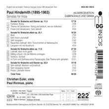 Paul Hindemith (1895-1963): Sonaten für Viola &amp; Klavier, Super Audio CD