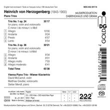 Heinrich von Herzogenberg (1843-1900): Klaviertrios Nr.1 &amp; 2 (op.24 &amp; 36), Super Audio CD