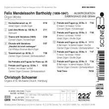 Felix Mendelssohn Bartholdy (1809-1847): Präludien &amp; Fugen op.35 Nr.1-6 f.Orgel, Super Audio CD