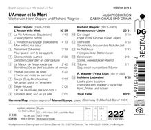 "L'Amour et la Mort", Werke von Duparc & Wagner. Enthält Liederliste, Spieldauer, Interpreten Hermine May & Manuel Lange.