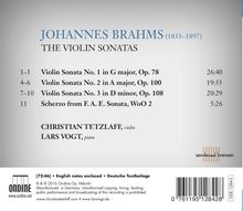 Johannes Brahms (1833-1897): Sonaten für Violine &amp; Klavier Nr.1-3, CD