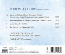 RODION SHCHEDRIN (1932–2025). Musikstücke und Dauer. Lawrence Power (Viola), Turku Philharmonic Orchestra, Olli Mustonen (Dirigent). Unten links ein Ondine-Logo.