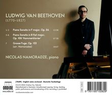 "LUDWIG VAN BEETHOVEN (1770–1827) Piano Sonata Op. 54, Op. 106 'Hammerklavier', Grosse Fuge Op. 133. NICOLAS NAMORADZE, piano."
