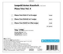 Leopold Kozeluch (1747-1818): Klaviertrios P.IX:Nr.9,17,43, CD