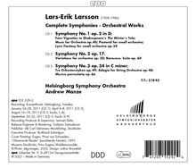 Lars-Erik Larsson (1908-1986): Sämtliche Symphonien &amp; Orchesterwerke, 3 CDs