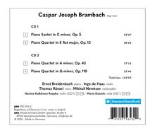 "Caspar Joseph Brambach 1833–1902. CD 1: Piano Sextet in C minor, Op. 5. CD 2: Piano Quartet in A minor, Op. 43. Deutschlandfunk Logo."