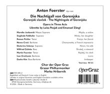 Titel: "Die Nachtigall von Gorenjska" von Anton Foerster. Oper in drei Akten, Chor der Oper Graz, Graz Philharmoniker.