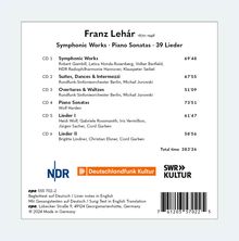 Franz Lehar (1870-1948): Orchesterwerke, Klaviersonaten, Lieder, 6 CDs