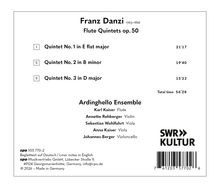 Franz Danzi, Flute Quintets op.50. Quintet No.1 E flat major, No.2 B minor, No.3 D major. Ard­inghello Ensemble.