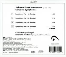 Johann Ernst Hartmann (1726-1793): Symphonien Nr.1-4, CD