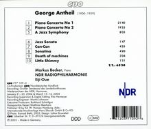 George Antheil (1900-1959): Klavierkonzerte Nr.1 &amp; 2, CD