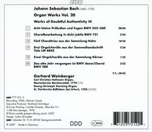 Johann Sebastian Bach (1685-1750): Orgelwerke Vol.20, CD