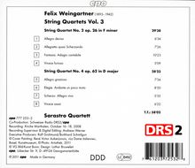 Felix Weingartner (1863-1942): Streichquartette Vol.3, CD