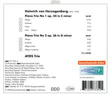 Heinrich von Herzogenberg (1843-1900): Klaviertrios Nr.1 &amp; 2 (op.24 &amp; 36), CD