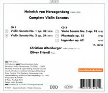 Heinrich von Herzogenberg (1843-1900): Sämtliche Violinsonaten, 2 CDs
