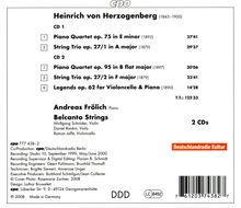 Heinrich von Herzogenberg (1843-1900): Klavierquartette op.75 &amp; 95, 2 CDs