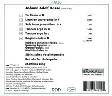 Johann Adolph Hasse (1699-1783): Te Deum D-Dur, CD