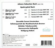 Johann Sebastian Bach (1685-1750): Messen &amp; Magnificat (Apokryphe Werke 6), CD