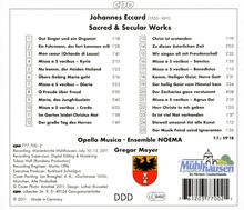 Johannes Eccard (1553-1611): Geistliche &amp; Weltliche Chorwerke, CD