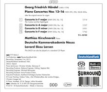 Georg Friedrich Händel (1685-1759): Klavierkonzerte Nr.13-16 (HWV 295,296,304,305a), Super Audio CD