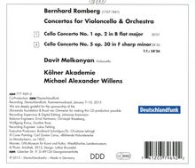 Bernhard Romberg (1767-1841): Cellokonzerte Nr.1 B-Dur op.2 &amp; Nr.5 fis-moll op.30, CD