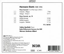 Hermann Goetz (1840-1876): Klavierkonzerte Nr.1 &amp; 2, CD