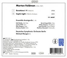 Morton Feldman (1926-1987): Coptic Light, CD