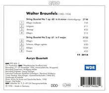 Walter Braunfels (1882-1954): Streichquartette Nr.1 &amp; 2 (opp.60 &amp; 61), CD