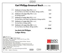 Carl Philipp Emanuel Bach (1714-1788): Symphonien Wq 173-175,178,180, CD