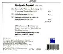 Benjamin Frankel (1906-1973): Violinkonzert "In Memory of the Six Million", CD