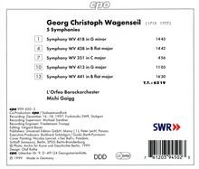 Georg Christoph Wagenseil (1715-1777): Symphonien C-Dur WV 351, G-Dur WV 413, g-moll WV 418, B-Dur WV 438, B-Dur WV 441, CD