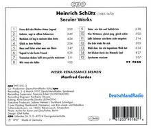 Heinrich Schütz (1585-1672): Weltliche Werke, CD