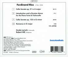 Ferdinand Ries (1784-1838): Cellosonaten opp.21 &amp; 125, CD