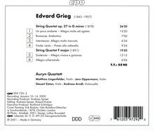 Edvard Grieg (1843-1907): Streichquartette Nr.1 &amp; 2, CD