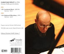 Christian Wolff (geb. 1934): Incidental Music, 2 CDs
