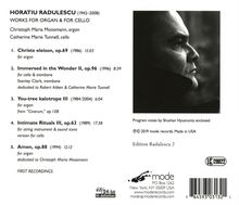 Horatiu Radulescu (1942-2008): Orgelwerke &amp; Werke mit Cello, CD