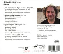 Gerald Eckert (geb. 1960): Absence für Kontrabass-Klarinette, Violine, Live-Elektronik &amp; Tape, CD