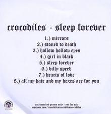 Crocodiles: Sleep Forever, CD