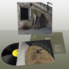 Texte: "The Black Door", "Cole Berliner". Plattenhülle und Vinyl mit Bild einer Person an einer Treppe und einer Person im Gras.