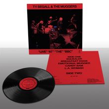 Rotes Albumcover mit "Ty Segall & The Muggers", "LIVE AT THE BBC". Trackliste: "Squealer", "Breakfast Eggs" u.a. Schallplatte.